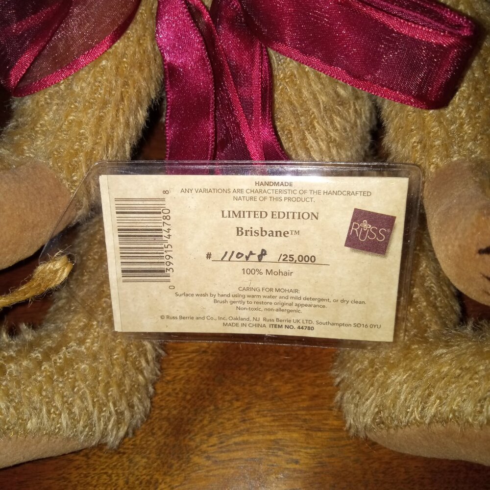 Russ Mohair Bear - Picture 6 of 9